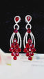 14K GOLD 6.58 CTW VIVID RED NATURAL RUBY & DIAMOND EARRINGS