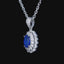 14K GOLD 0.94 CTW VIVID BLUE NATURAL SAPPHIRE & DIAMOND PENDANT