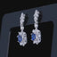 14K GOLD 2.41 CTW NATURAL SAPPHIRE & DIAMOND EARRINGS