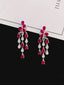 14K GOLD 4.05 CTW NATURAL RUBY & DIAMOND EARRINGS