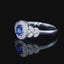 14K GOLD 0.59 CTW VIVID BLUE NATURAL SAPPHIRE & DIAMOND RING