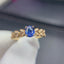 14K GOLD 0.9 CT NATURAL SAPPHIRE & DIAMOND RING