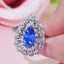 14K GOLD 1.64 CTW VIVID BLUE NATURAL SAPPHIRE & DIAMOND RING/PENDANT