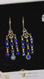 14K GOLD 5.83 CTW VIVID BLUE NATURAL SAPPHIRE & DIAMOND EARRINGS