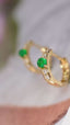 14K GOLD 0.41 CTW VIVID GREEN NATURAL EMERALD & DIAMOND EARRINGS