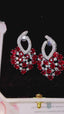 14K GOLD 10.59 CTW VIVID RED NATURAL RUBY & DIAMOND EARRINGS