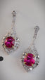 14K GOLD 1.77 CTW NATURAL RUBY & DIAMOND EARRINGS