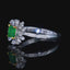 14K GOLD 0.84 CTW VIVID GREEN NATURAL EMERALD & DIAMOND RING