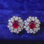 14K GOLD 1.84 CTW NATURAL RUBY & DIAMOND EARRINGS