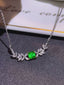 14K GOLD 0.61 CTW VIVID GREEN NATURAL EMERALD & DIAMOND NECKLACE