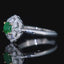 14K GOLD 0.80 CTW VIVID GREEN NATURAL EMERALD & DIAMOND RING