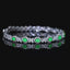 14K GOLD 2.36 CTW VIVID GREEN NATURAL EMERALD & DIAMOND BRACELET