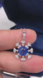 14K GOLD 2.68 CTW VIVID BLUE NATURAL SAPPHIRE & DIAMOND PENDANT