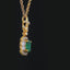 14K GOLD 0.97 CTW VIVID GREEN NATURAL EMERALD & DIAMOND PENDANT