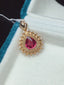 14K GOLD 1.05 CT NATURAL TOURMALINE & DIAMOND PENDANT