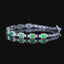 14K GOLD 2.55 CTW VIVID GREEN NATURAL EMERALD & DIAMOND BRACELET