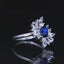 14K GOLD 0.89 CT VIVID BLUE NATURAL SAPPHIRE & SAPPHIRE RING