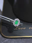 14K GOLD 0.44 CTW VIVID GREEN NATURAL EMERALD & DIAMOND RING