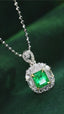 14K GOLD 0.92 CTW VIVID GREEN NATURAL EMERALD & DIAMOND PENDANT