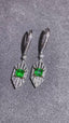 14K GOLD 1.07 CTW VIVID GREEN NATURAL EMERALD & DIAMOND EARRINGS