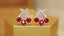 14K GOLD 0.58 CTW VIVID RED NATURAL RUBY & DIAMOND EARRINGS