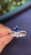 14K GOLD 1.29 CTW VIVID BLUE NATURAL SAPPHIRE & DIAMOND RING