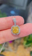 18K GOLD 1.59 CTW NATURAL YELLOW DIAMOND & DIAMOND NECKLACE WITH GIA CERTIFICATE