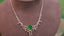 14K GOLD 5.53 CTW VIVID GREEN NATURAL EMERALD & DIAMOND NECKLACE