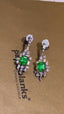 14K GOLD 1.54 CTW NATURAL EMERALD & DIAMOND EARRINGS