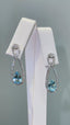 14K GOLD 2.7 CTW NATURAL AQUAMARINE & DIAMOND EARRINGS