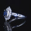 14K GOLD 0.92 CT NATURAL SAPPHIRE & SAPPHIRE RING