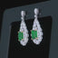 14K GOLD 4.46 CTW VIVID GREEN NATURAL EMERALD & DIAMOND EARRINGS