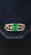 14K GOLD 0.69 CTW VIVID GREEN NATURAL EMERALD & DIAMOND RING