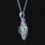 14K GOLD 0.7 CTW VIVID GREEN NATURAL EMERALD & DIAMOND PENDANT