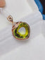 14K GOLD 9.5 CT NATURAL TOURMALINE & DIAMOND PENDANT