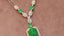 14K GOLD 7.64 CTW VIVID GREEN NATURAL EMERALD & DIAMOND NECKLACE